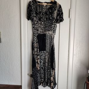 Vintage Patch Work Midi Dress